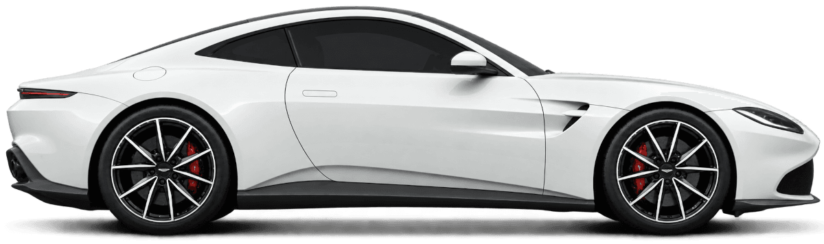 White Aston Martin Vantage 2024, side profile