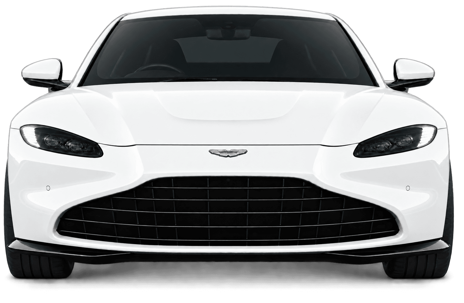 White Aston Martin Vantage 2024, front view